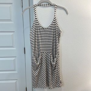 Topshop White and Black Striped Camisole Swimsuit Coverup